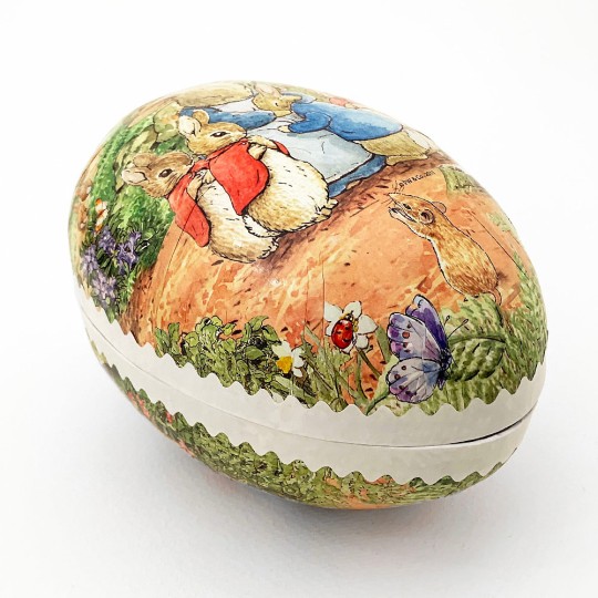 6" Peter Rabbit Papier Mache Easter Egg Container ~ Germany
